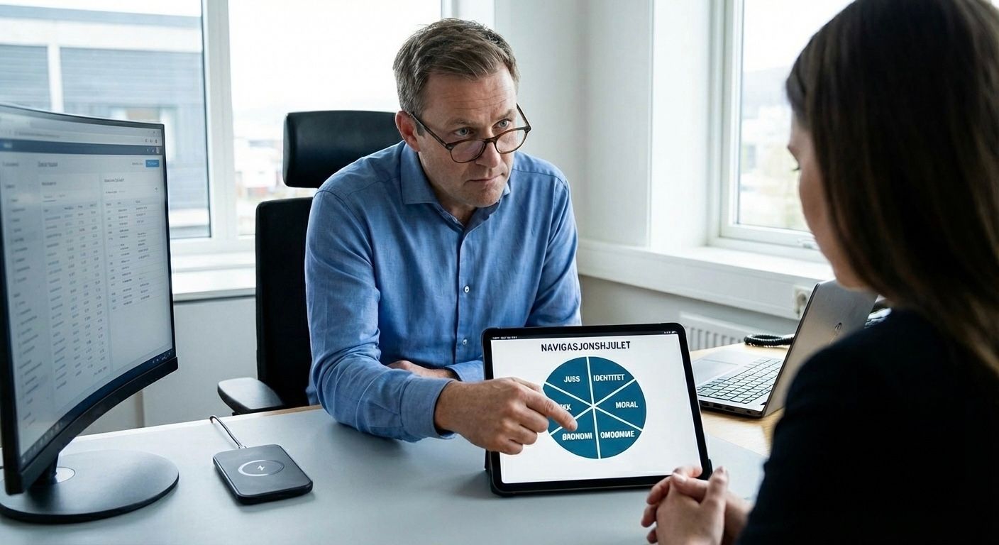 Navigasjonshjulet er et strukturert verktøy for etisk refleksjon og beslutningstaking.