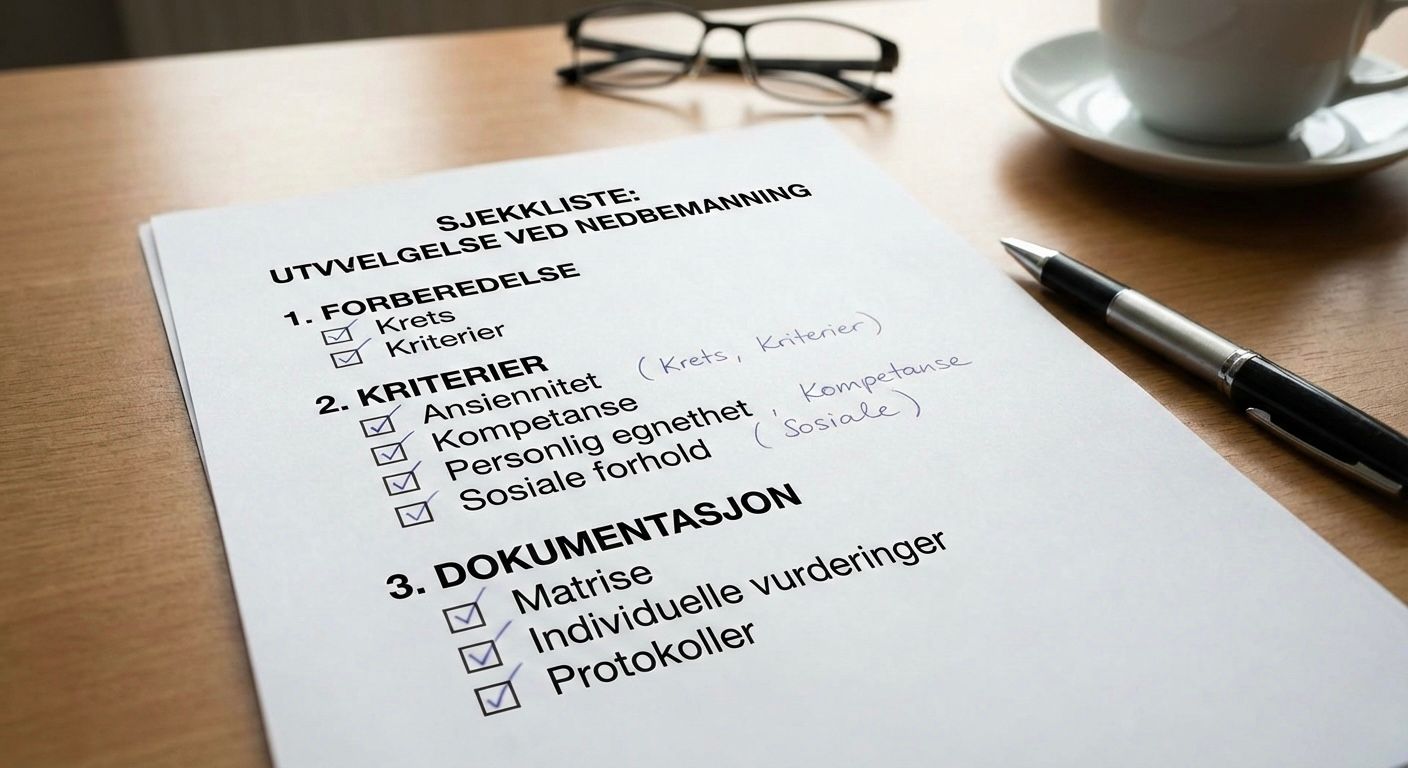 Sjekkliste for utvelgelse ved nedbemanning