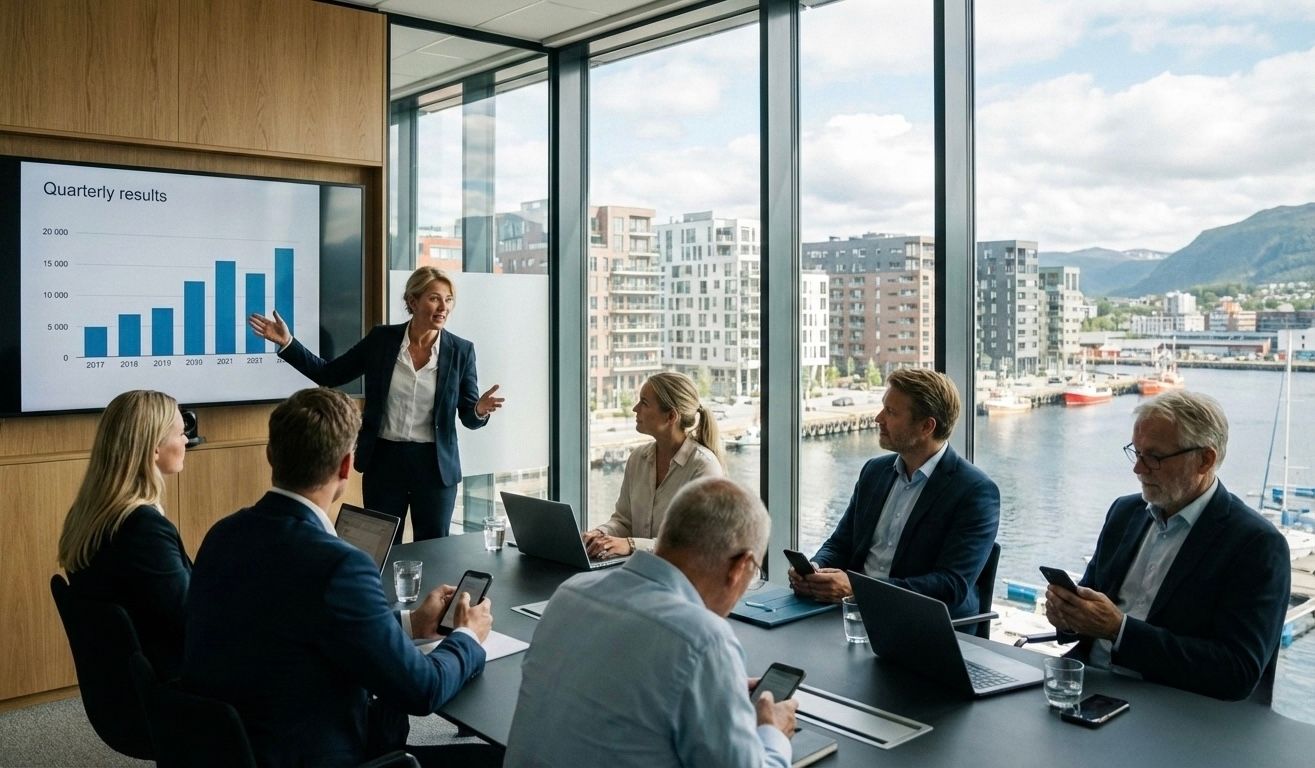 Profesjonelt styremøte der styreansvar kan komme i spill